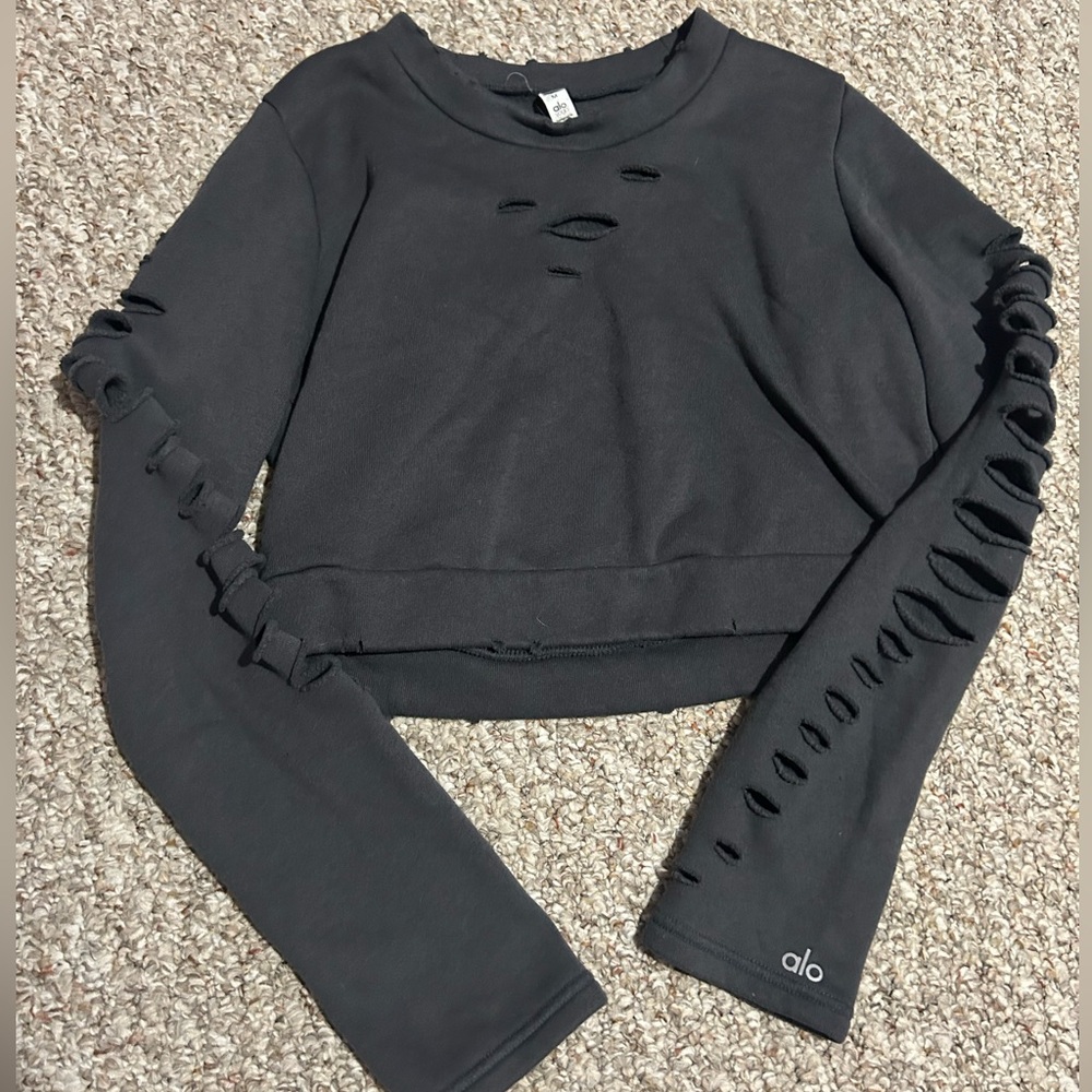Alo Yoga RIPPED WARRIOR SWEATSHIRT - Picture 2 of 5